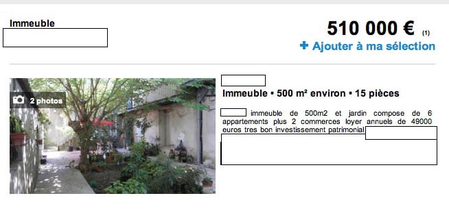 immeuble 49 000 € rapport locatif immobilier-company
